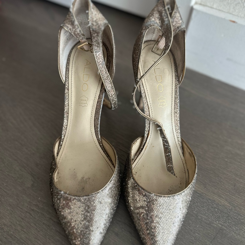 ALDO Metallic Snakeskin Pointed Heels